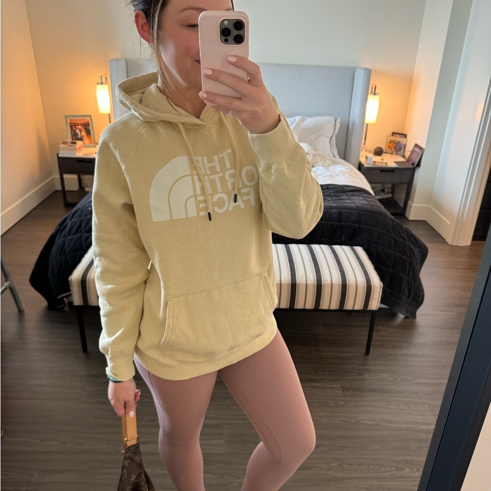 The North Face Beige Logo Hoodie Size M
